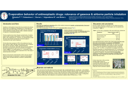 Pavel O, Evaporation behavior of antineoplastic drugs