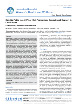 Osteitis Pubis in a 30-Year Old Postpartum Recreational Runner: A