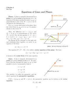 Equations of Lines and Planes