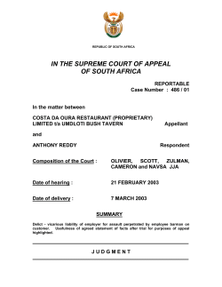 IN THE SUPREME COURT OF APPEAL OF SOUTH AFRICA