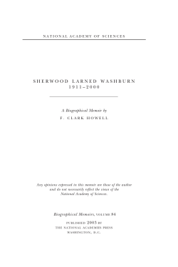 Sherwood Washburn - National Academy of Sciences