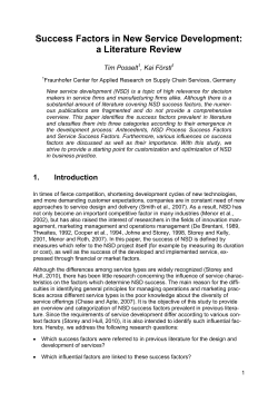 Success Factors in New Service Development: a Literature