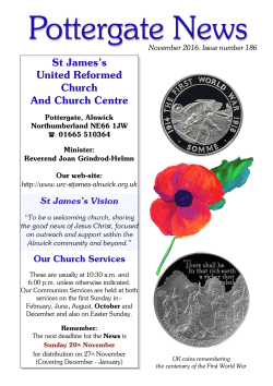 November 2016 - St James`s URC Church Centre Welcome