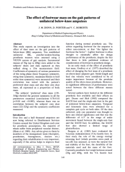 The effect of footwear mass on the gait patterns of unilateral below