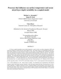 Processes that influence sea surface temperature and ocean mixed