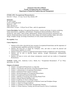 ENMG 698: Occupational Biomechanics