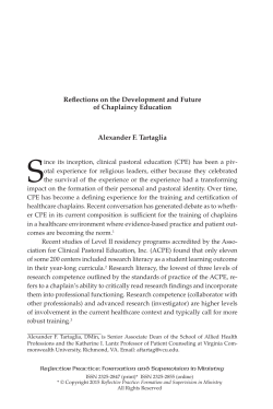 Reflections on the Development and Future of Chaplaincy