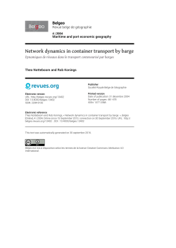 Network dynamics in container transport by barge - Belgeo