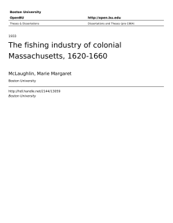 The fishing industry of colonial Massachusetts, 1620-1660
