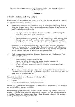 1 Session 2: Teaching procedures to assist students who