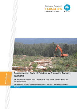 Assessment of Code of Practice for Plantation Forestry: Tasmania