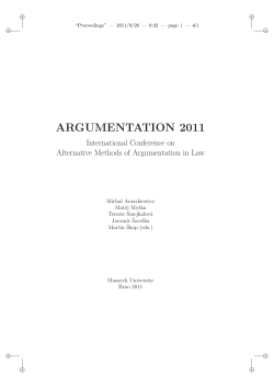 argumentation 2011 - Masarykova univerzita