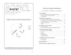 CIRCULAR MOTION: KINEMATICS