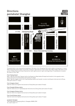 Directions pentahotel Shanghai