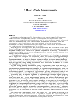 A Theory of Social Entrepreneurship