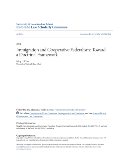 immigration and cooperative federalism: toward a doctrinal framework