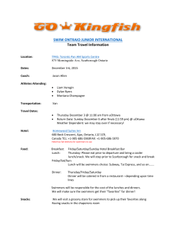 SWIM ONTRAIO JUNIOR INTERNATIONAL Team