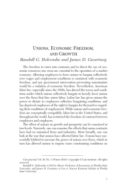 Unions, Economic Freedom, and Growth
