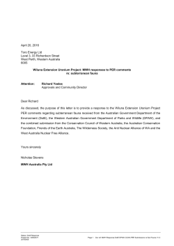 8.9 MWH Responses to PER Comments Re SF from DPaW DotE