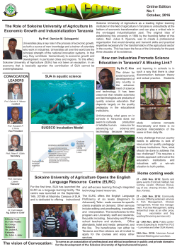 The Role of Sokoine University of Agriculture in Economic Growth