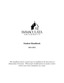 Student Handbook - Immaculata University