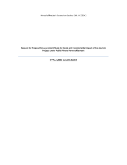Himachal Pradesh Ecotourism Society (H.P. ECOSOC) Request for