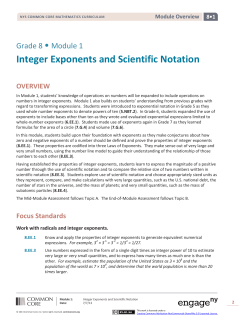 Integer Exponents and Scientific Notation