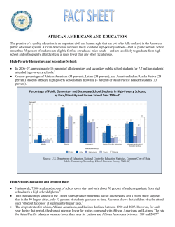 AFRICAN AMERICANS AND EDUCATION