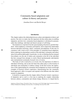 Community-based adaptation and culture in theory and