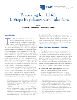 Preparing for 111(d): 10 Steps Regulators Can Take Now