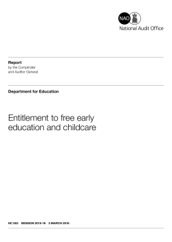 (2016) &ndash; Entitlement to free early education and childcare