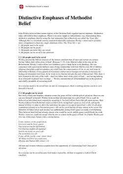 Distinctive Emphases of Methodist Belief