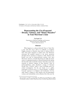 "Danse Macabre" in Toni Morrison`s Sula