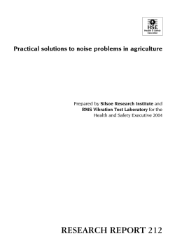 RR212 - Practical solutions to noise problems in agriculture