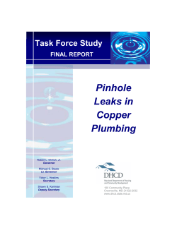 Pinhole Leaks in Copper Plumbing