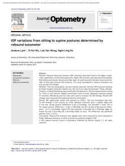 IOP variations from sitting to supine postures determined by rebound