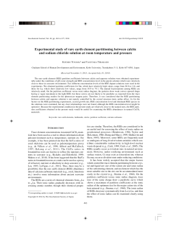 Experimental study of rare earth element partitioning