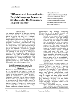 Differentiated Instruction for English Language Learners: Strategies