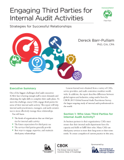"Engaging Third Parties for Internal Audit Activities"