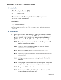 Page 1 of 5 A. Introduction 1. Title: Power System Stabilizer (PSS) 2