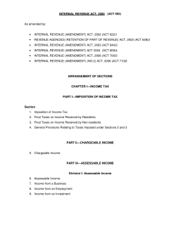 INTERNAL REVENUE ACT, 2000 (ACT 592)