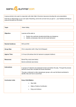 A group activity to be used in conjunction with other Safe 4 Summer