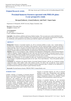 Proximal humerus fractures operated with PHILOS plate: 4 year