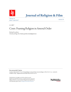 Coen: Framing Religion in Amoral Order
