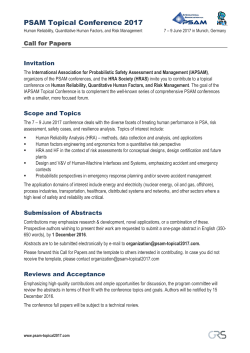 PSAM Topical Conference 2017