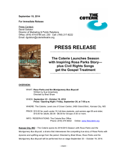press release - Coterie Theatre