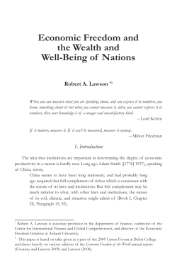 Economic Freedom and the Wealth and Well-Being