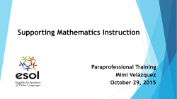 Supporting Mathematics Instruction