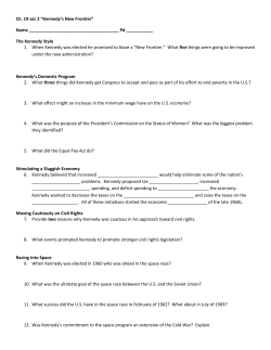 Ch. 19 sec 2 &ldquo;Kennedy`s New Frontier&rdquo; Name Pd ______ The