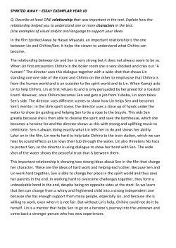 SPIRITED AWAY &ndash; ESSAY EXEMPLAR YEAR 10 Q. Describe at